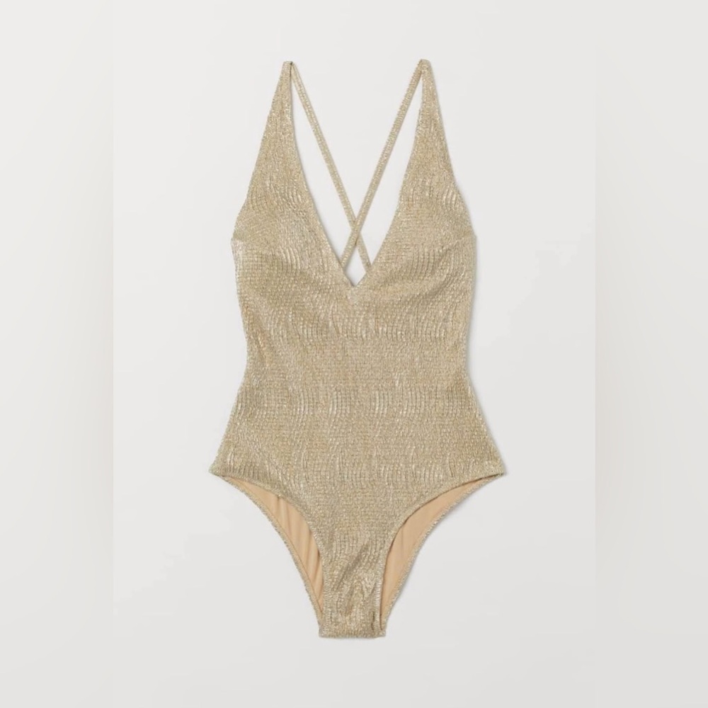 H&M: Gold Metallic Swimsuit